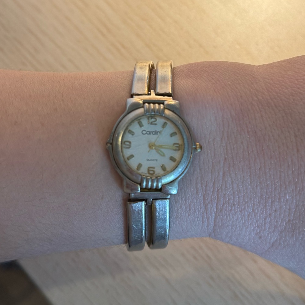 Cardini Silver and Gold Vintage Tiny Miniature Mini Feminine Watch